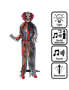 Staande decoratie Clown Butcher 175 cm Halloween killer