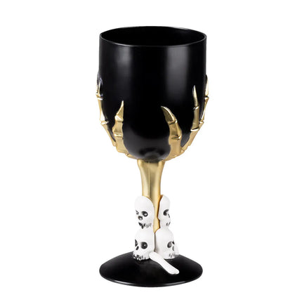 Plastic kelk Skull claw zwart 25 cl en 17,5 cm hoog