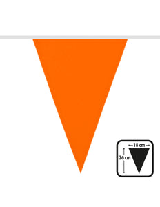 Oranje polyester vlaggenlijn 6 meter Koningsdag