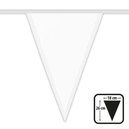 Witte polyester vlaggenlijn 6 meter