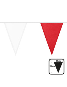 Rood-witte polyester vlaggenlijn 6 meter
