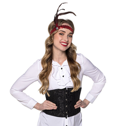 Victoria korset zwart M/L haakjessluiting steampunk