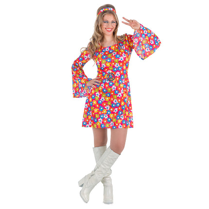 Kostuum Hippie flower power 60s 70s dames