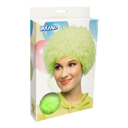Pruik Curly neongroen UV — foto 5
