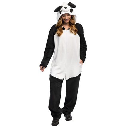 Pluche panda-jumpsuit voor carnaval
