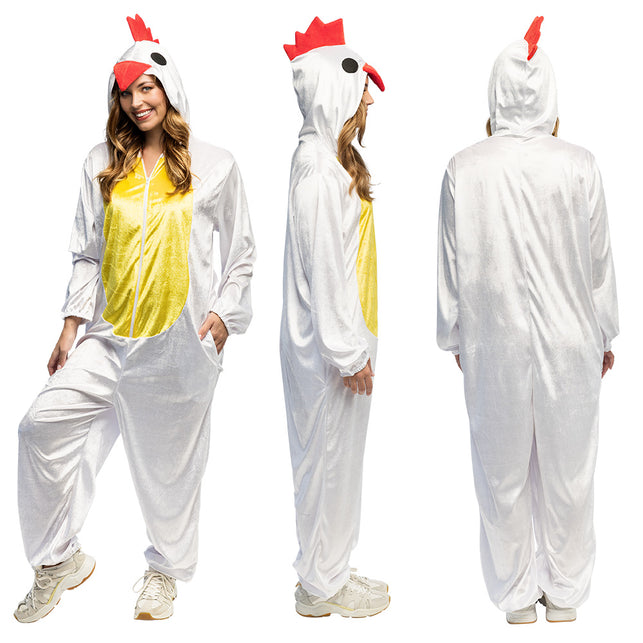 Pluche haan-onesie unisex