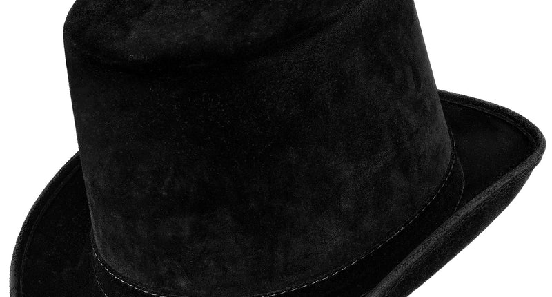 Hoge hoed vintage suede zwart vooraanzicht – hoeden