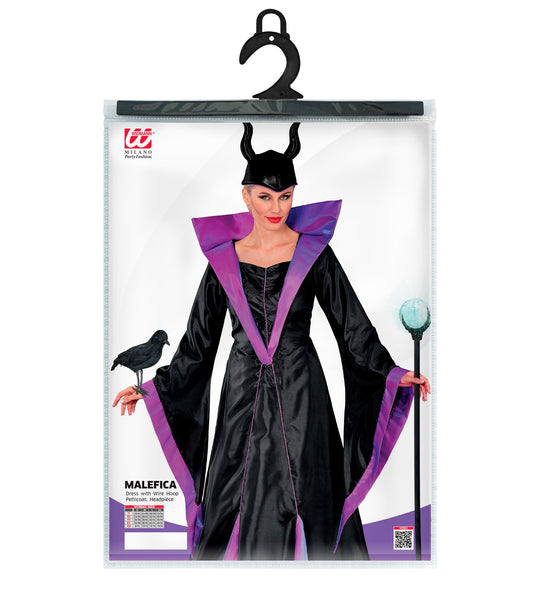 Malefica jurk dames in verpakking met maattabel S tot XL van Widmann