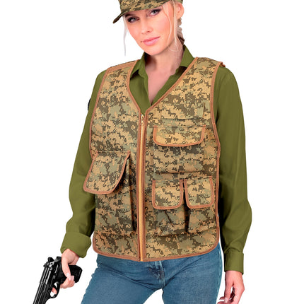 Camouflage tactisch gilet close-up – kleding