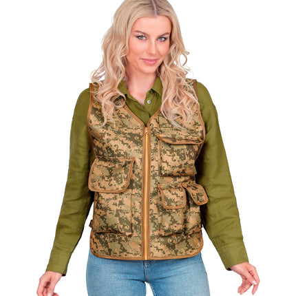Camouflage tactisch gilet totaalbeeld – kleding