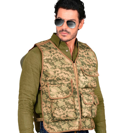 Camouflage tactisch gilet detailopname – kleding
