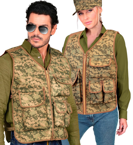 Camouflage tactisch gilet vooraanzicht – kleding