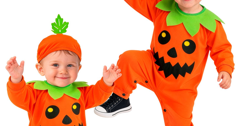 Pompoen jumpsuit voor jongens vooraanzicht – kostuums