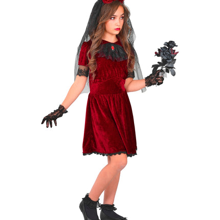 Gothic vampier bruids jurk voor meisjes achterkant – kostuums