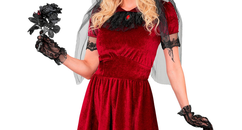 Gothic vampier bruids jurk voor dames vooraanzicht – kostuums