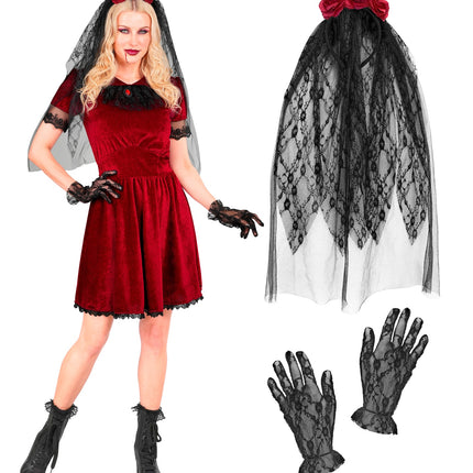 Gothic vampier bruids jurk voor dames zijaanzicht – kostuums