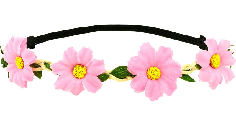 Haarband bloemen roze vooraanzicht – kleding accessoires