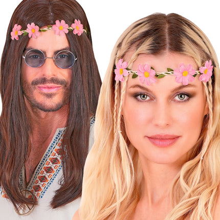 Haarband bloemen roze achterkant – kleding accessoires