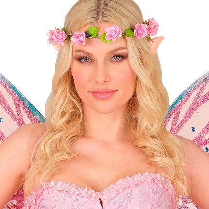 Tiara bloemen roze sfeerbeeld – kleding accessoires