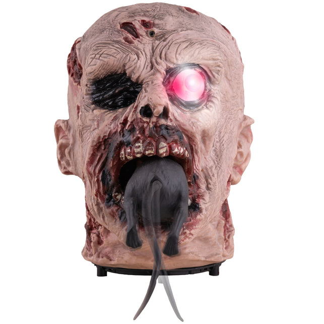 Zombiehoofd eet rat animatronic Halloween