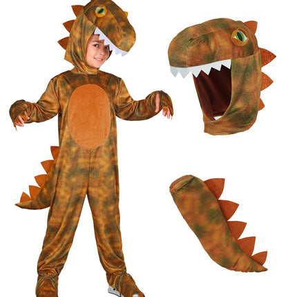 T-Rex jumpsuit voor jongens zijaanzicht – kostuums