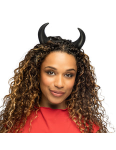 Zwarte duivelhoorntjes diadeem Halloween