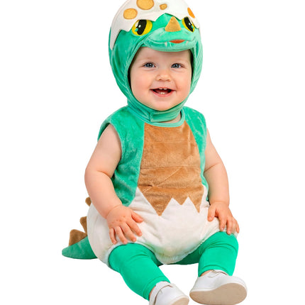 Dinosaurus baby kostuum voor jongens detailopname – kostuums