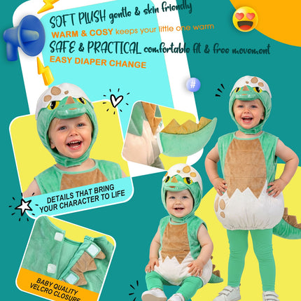 Dinosaurus baby kostuum voor jongens close-up – kostuums