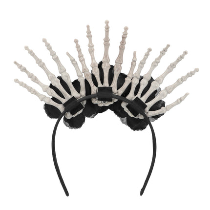 Zwarte skelet-diadeem Halloween
