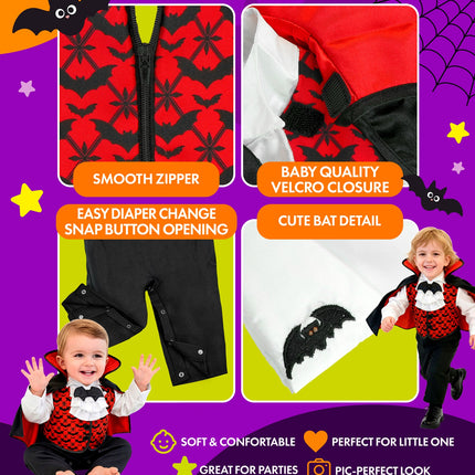 Vampier jumpsuit voor jongens detailopname – kostuums