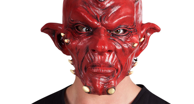 Latex hoofdmasker Duivel deluxe