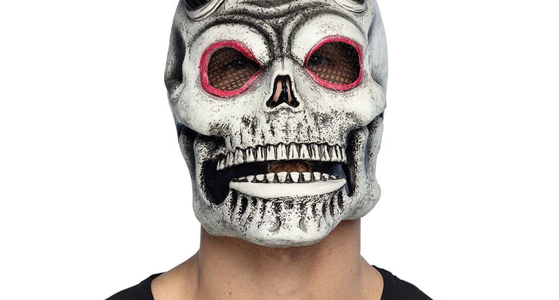 Latex hoofdmasker Duivel schedel