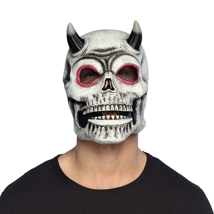 Latex hoofdmasker Duivel schedel