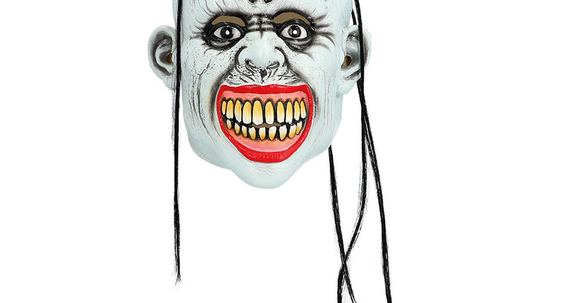 Latex hoofdmasker Bad clown met haar