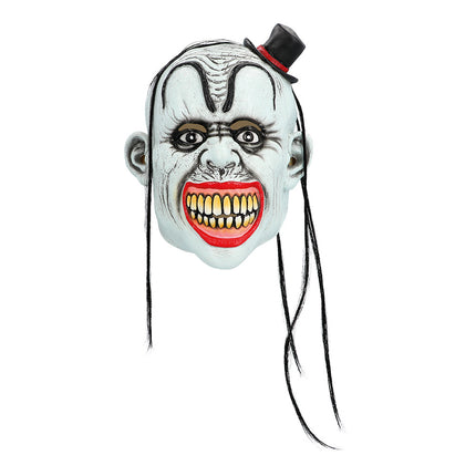 Latex hoofdmasker Bad clown met haar