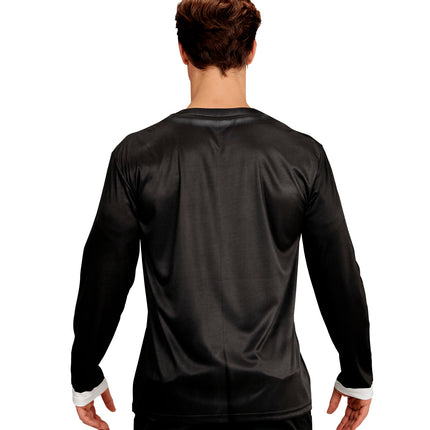 3D smoking verkleedshirt close-up, nep pak met vlinderdas print t-shirt