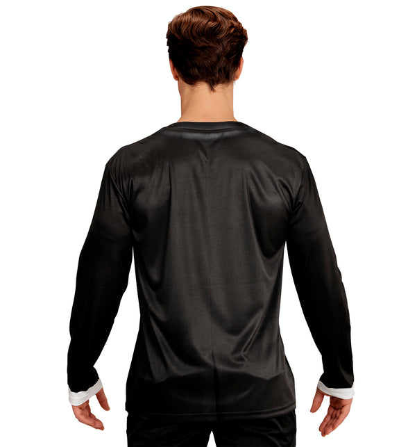 3D smoking verkleedshirt close-up, nep pak met vlinderdas print t-shirt