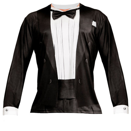 Smoking 3D shirt gedragen, chique pak fotoprint verkleedkleding heren