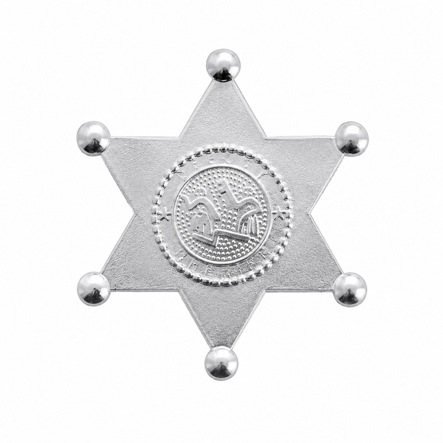 Sheriffstern Marco aus Metall Gold oder Silber