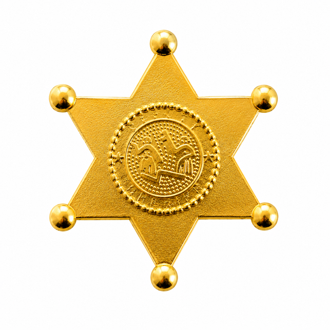 Sheriffstern Marco aus Metall Gold oder Silber