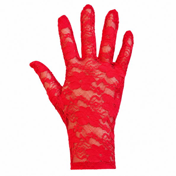 Rote Spitzenhandschuhe