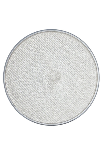 Aqua schmink zilver wit Shimmer 140 Superstar, zilverwitte glanzende schmink in rond potje