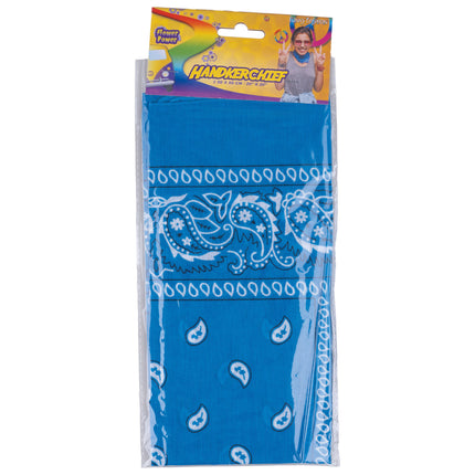 Blauwe cowboybandana van Funny Fashion in de verpakking, 50 x 50 cm