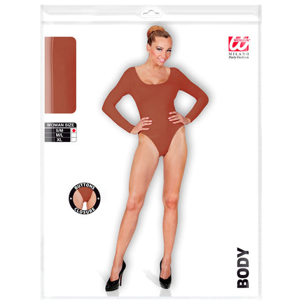 Body lichaamskleur dames in de verpakking van Widmann met knoopsluiting in het kruis