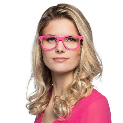 Boland 3 Feestbrillen neon roze