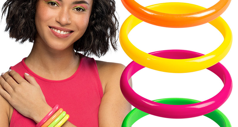 Boland 4 Armbanden Rave neon