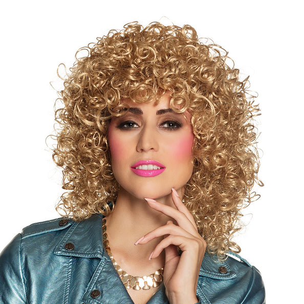 Boland Blonde krullenpruik Club