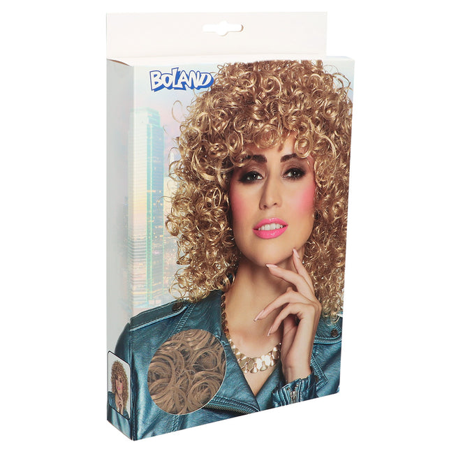 Boland Blonde krullenpruik Club
