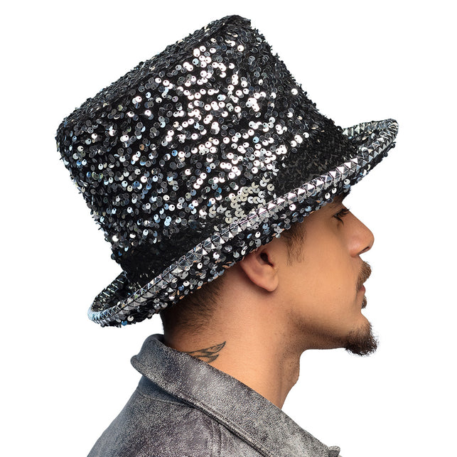 Boland Burningman festival hoed glitter zilver