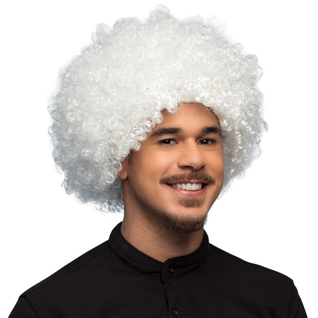 Boland Clown pruik afro krullen Groove wit